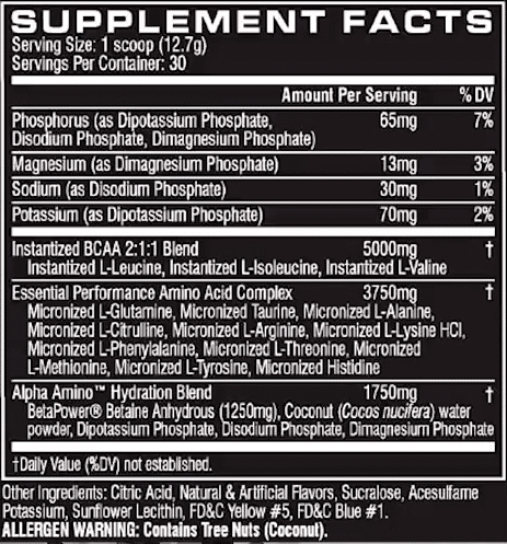 alpha amino ingredients
